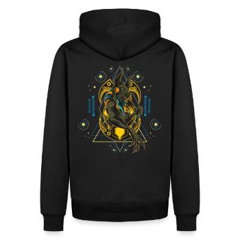 Anubis Or Vintage Egypte - Sweat à capuche Premium bio Homme - noir - Dos - Nico (187cm)