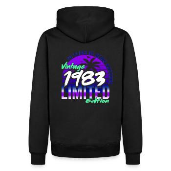 40. Geburtstag 1983 Geburtstag Retro Geschenkidee - Männer Premium Bio Hoodie - Schwarz - Hinten - Nico (187cm)