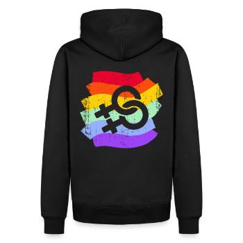 LGBT LGBTQ Rainbow Flag Femmes Lesbiennes - Sweat à capuche Premium bio Homme - noir - Dos - Nico (187cm)