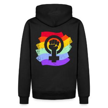 LGBT LGBTQ Rainbow Flag Femmes - Sweat à capuche Premium bio Homme - noir - Dos - Nico (187cm)