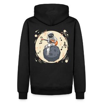 Astronaut mit Gitarre Musiker Geschenkidee - Männer Premium Bio Hoodie - Schwarz - Hinten - Nico (187cm)