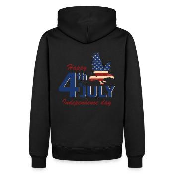 USA Amerika Flagge Adler 4. Juli Independence Day - Männer Premium Bio Hoodie - Schwarz - Hinten - Nico (187cm)