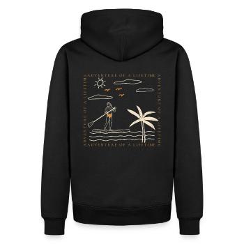 Surfer Sommer Palmen Strand Sonne Urlaub - Männer Premium Bio Hoodie - Schwarz - Hinten - Nico (187cm)