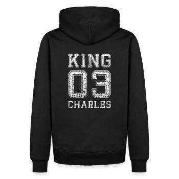 Sportif Roi Charles Roi Angleterre Monarque - Sweat à capuche Premium bio Homme - noir - Dos - Nico (187cm)