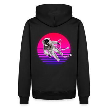 Espace Rétro Soleil Astronaute Espace - Sweat à capuche Premium bio Homme - noir - Dos - Nico (187cm)