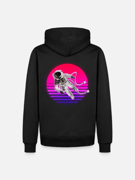 Retro Sun Astronaut Space Space - Men’s Premium Organic Hoodie - black
