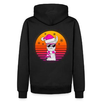 Lama Alpaga Retro Vintage Sun Idée cadeau - Sweat à capuche Premium bio Homme - noir - Dos - Nico (187cm)