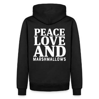 Peace Love And Marshmallows - Männer Premium Bio Hoodie - Schwarz - Hinten - Nico (187cm)