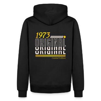 50. Geburtstag 1973 Limited Edition Geschenk - Männer Premium Bio Hoodie - Schwarz - Hinten - Nico (187cm)
