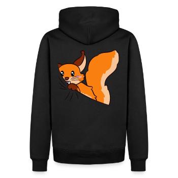 Cute Squirrel Gift Squirrel - Men’s Premium Organic Hoodie - black - Back - Nico (187cm)
