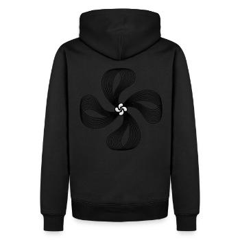Symbol des Baskenlandes - Lauburu - Männer Premium Bio Hoodie - Schwarz - Hinten - Nico (187cm)