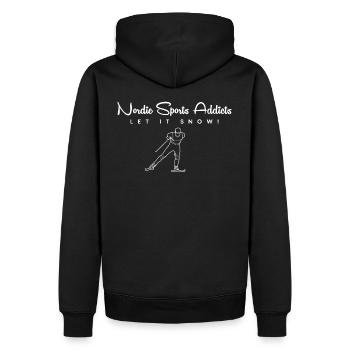 XC Ski 01 - Logo - blanc - Sweat à capuche Premium bio Homme - noir - Dos - Nico (187cm)