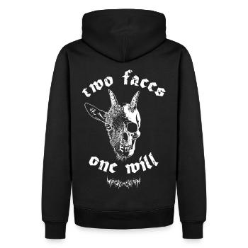 Two Faces One Will - December 24 Version - Men’s Premium Organic Hoodie - black - Back - Nico (187cm)