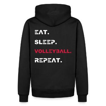 Sport Eat Sleep Volleyball Repeat - Sweat à capuche Premium bio Homme - noir - Dos - Nico (187cm)