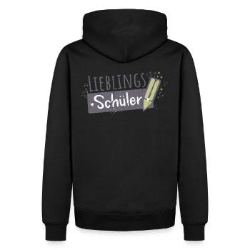 Lieblingsschüler Schule Lehrer Sprüche Geschenk - Männer Premium Bio Hoodie - Schwarz - Hinten - Nico (187cm)