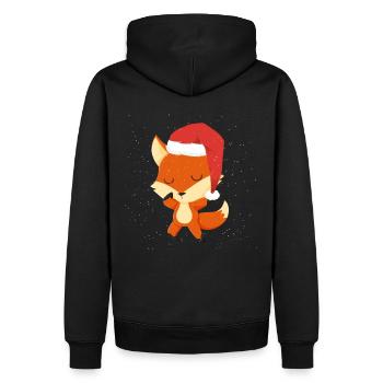 Dabbing fox Christmas Nikolaus fox - Men’s Premium Organic Hoodie - black - Back - Nico (187cm)