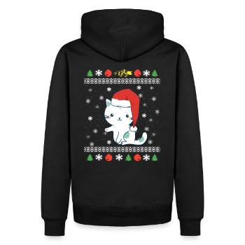 Sweet Santa Nicholas cat Ugly Christmas - Men’s Premium Organic Hoodie - black - Back - Nico (187cm)