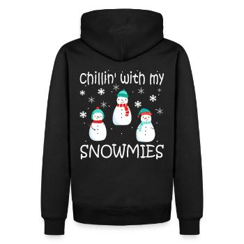 Chillin With Snowmies Snowman Child Christmas - Men’s Premium Organic Hoodie - black - Back - Nico (187cm)