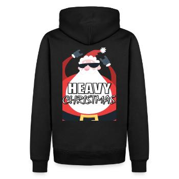Heavy Christmas Santa Rocker - Men’s Premium Organic Hoodie - black - Back - Nico (187cm)
