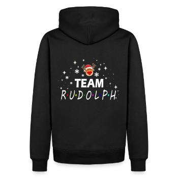 Team Rudolph Rote Nase Freunde Weihnachten Hoodie - Männer Premium Bio Hoodie - Schwarz - Hinten - Nico (187cm)