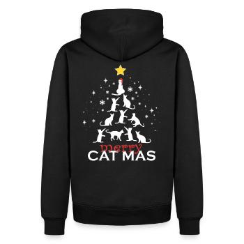 Cat Christmas Merry Catmas Christmas Tree Cat - Men’s Premium Organic Hoodie - black - Back - Nico (187cm)