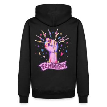 Feminism Women's Rights Demo Women's Power - Men’s Premium Organic Hoodie - black - Back - Nico (187cm)