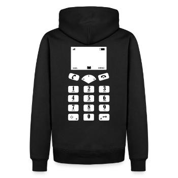 Vintage Telefon Retro Handy Knöpfe Kostüm Fasching - Männer Premium Bio Hoodie - Schwarz - Hinten - Nico (187cm)