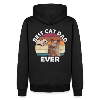Best Cat Dad Ever Vintage Retro Cats Dad Dad - Men’s Premium Organic Hoodie - black - Back - Nico (187cm)