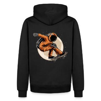 Skater astronaut skateboard outer space moon - Men’s Premium Organic Hoodie - black - Back - Nico (187cm)