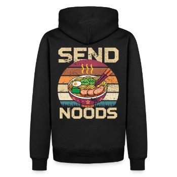Send Noods Vintage Ramen Retro Japan Food - Men’s Premium Organic Hoodie - black - Back - Nico (187cm)