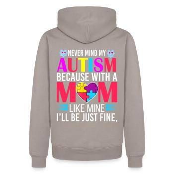 Welt-Autismus-Bewusstseinstag Autismus-Mama-Geschenk - Männer Premium Bio Hoodie - Taupe - Hinten - Nico (187cm)