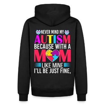 Journée mondiale de sensibilisation à l’autisme Cadeau de maman autiste - Sweat à capuche Premium bio Homme - noir - Dos - Nico (187cm)
