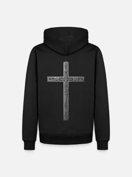 Religious God Cross - Men’s Premium Organic Hoodie - black