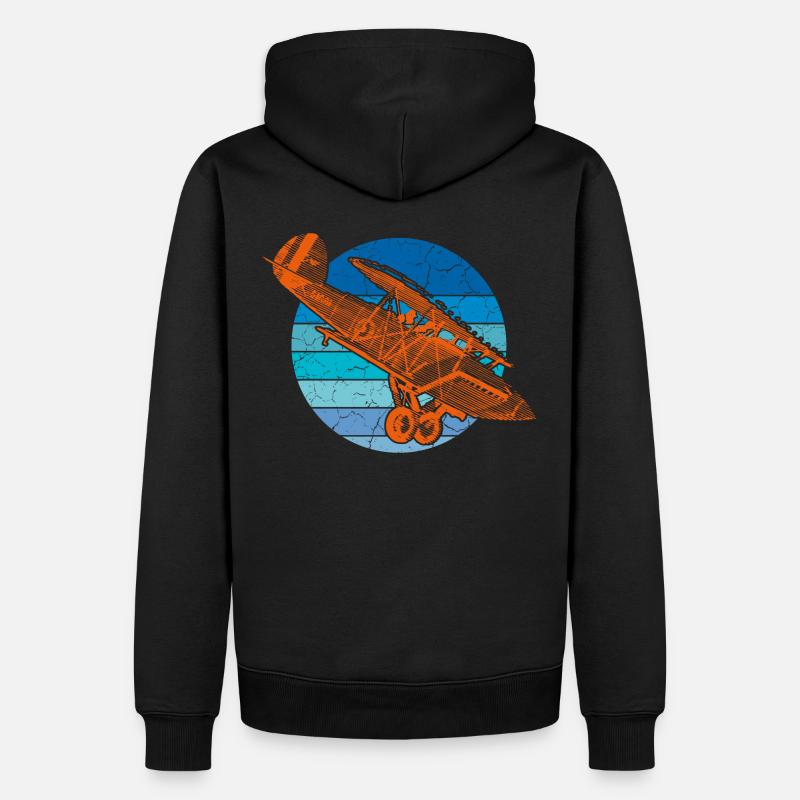 Flugzeug Doppeldecker - Männer Premium Bio Hoodie - Schwarz