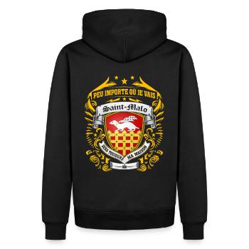 Saint Malo - Sweat à capuche Premium bio Homme - noir - Dos - Nico (187cm)