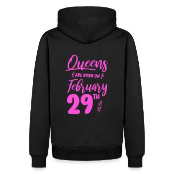 Leap Day Queen 29 février Anniversaire - Sweat à capuche Premium bio Homme - noir - Dos - Nico (187cm)