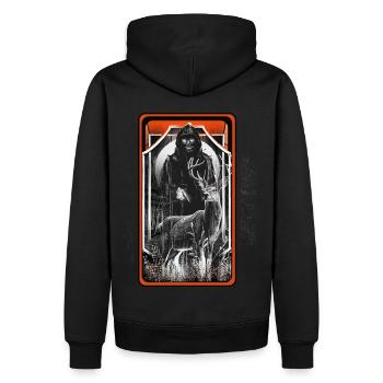 Geist Halloween Dark Hirsch Geister Horror Wald - Männer Premium Bio Hoodie - Schwarz - Hinten - Nico (187cm)