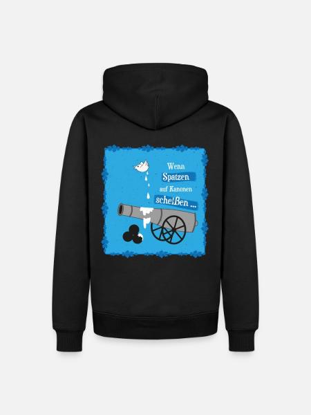 Anti Krieg Spatzen Kanone - Männer Premium Bio Hoodie - Schwarz