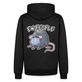 EW People Lustiger Ratten Sprüche Farbratte - Männer Premium Bio Hoodie - Schwarz - Hinten - Nico (187cm)