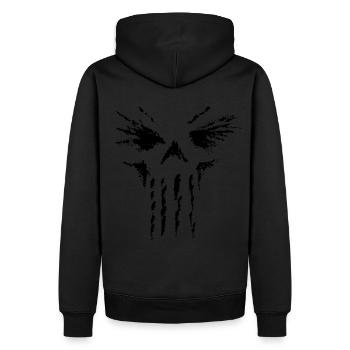 Skull modern Style - Männer Premium Bio Hoodie - Schwarz - Hinten - Nico (187cm)