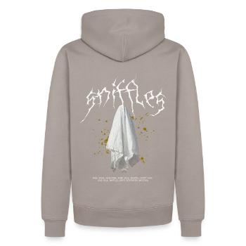 Snuff "Black Metal Style" - Men’s Premium Organic Hoodie - taupe - Back - Nico (187cm)