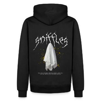 Schnupfen "Black Metal Style" - Männer Premium Bio Hoodie - Schwarz - Hinten - Nico (187cm)