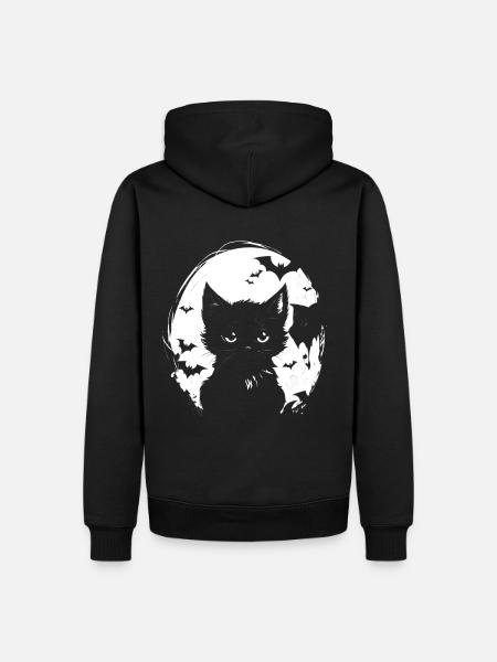 Petit chat effrayant - Sweat à capuche Premium bio Homme - noir