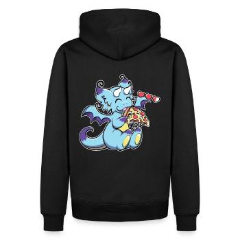Blue Gaming Dragon - Pizza is Life - Sweat à capuche Premium bio Homme - noir - Dos - Nico (187cm)