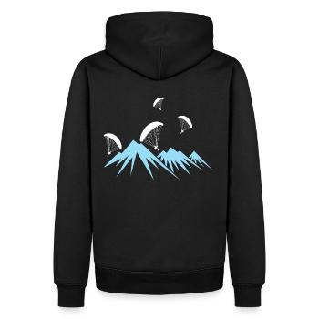 Paraglider Berge Paragliding Figur - Männer Premium Bio Hoodie - Schwarz - Hinten - Nico (187cm)