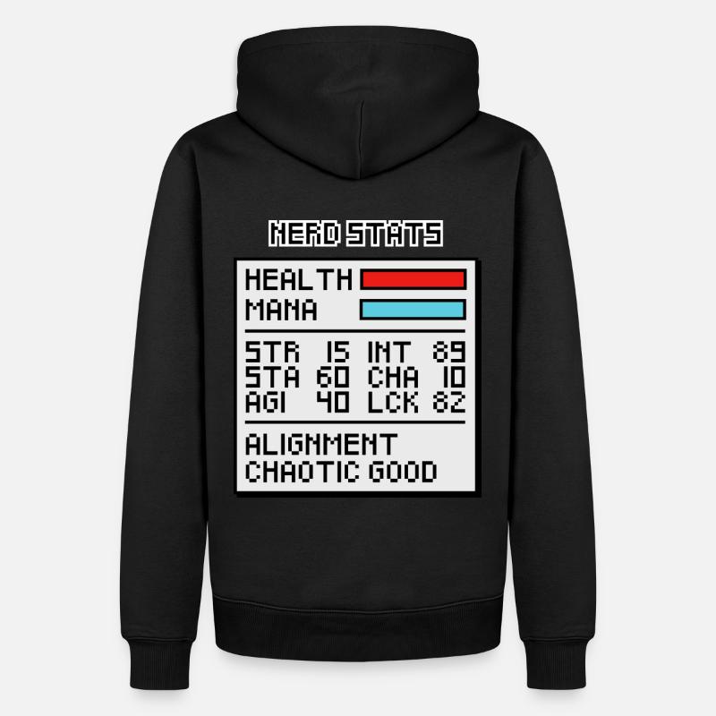 Nerd-Statistik-Fenster - Männer Premium Bio Hoodie - Schwarz