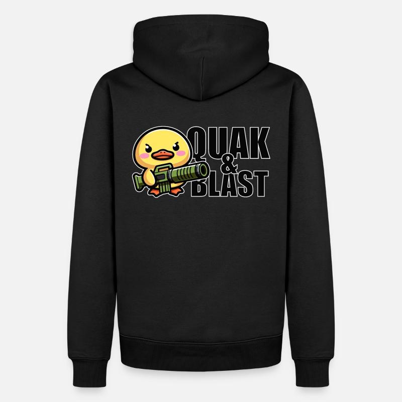 Quak & Blast - Männer Premium Bio Hoodie - Schwarz