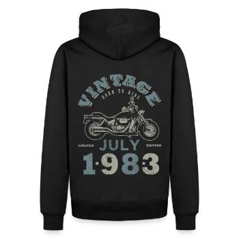 Born in July 1983 40 years old motorcycle - Men’s Premium Organic Hoodie - black - Back - Nico (187cm)