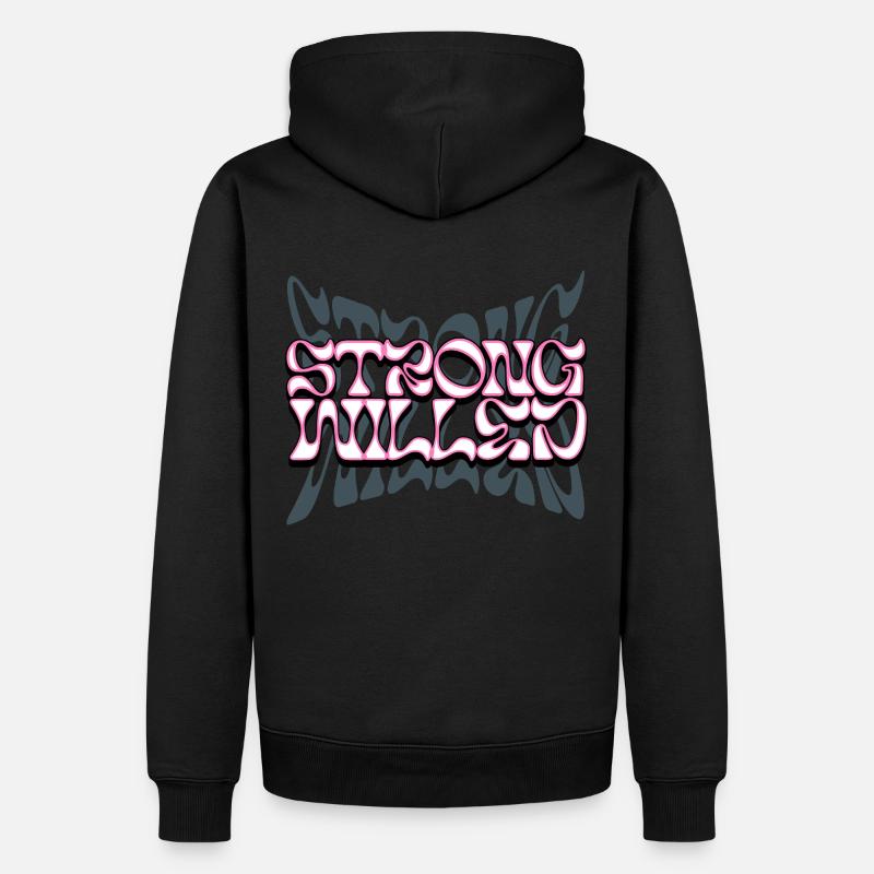 Willensstark - Männer Premium Bio Hoodie - Schwarz