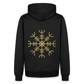 Casque de terreur viking symbole Aegishjalmur - Sweat à capuche Premium bio Homme - noir - Dos - Nico (187cm)